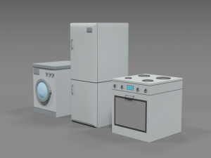 low poly cartoon household electronic devices Modèle 3D