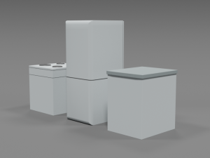 low poly cartoon household electronic devices Modèle 3D