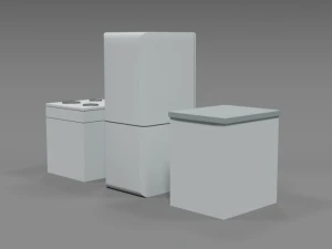 low poly cartoon household electronic devices 3D Model