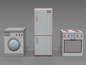 low poly cartoon household electronic devices Modèle 3D
