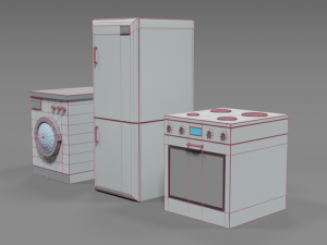 low poly cartoon household electronic devices Modèle 3D