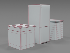 low poly cartoon household electronic devices Modèle 3D