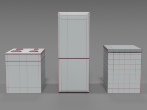 low poly cartoon household electronic devices Modèle 3D