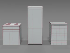 low poly cartoon household electronic devices 3D Model