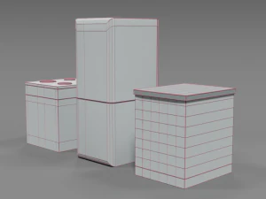 low poly cartoon household electronic devices 3D Model