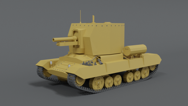 low poly cartoon bishop tank 3D Model .c4d .max .obj .3ds .fbx .stl .blend 