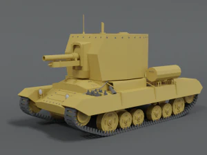 Carro armato vescovile a cartoni animati in poli basso Modello 3D