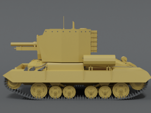 low poly cartoon bishop tank 3D Model