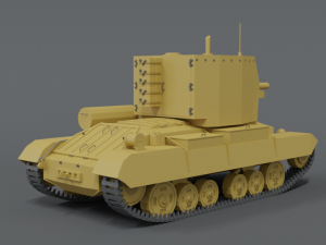 low poly cartoon bishop tank 3D Model