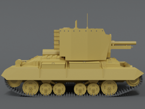 low poly cartoon bishop tank 3D Model