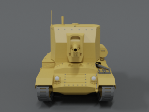 low poly cartoon bishop tank 3D Model