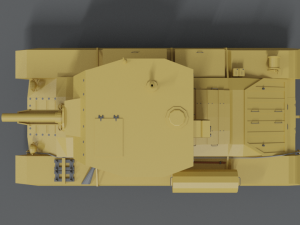 low poly cartoon bishop tank 3D Model
