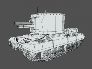 low poly cartoon bishop tank 3D Model