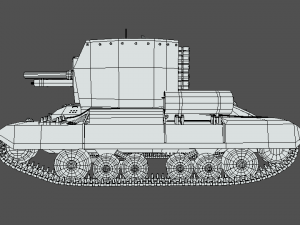 low poly cartoon bishop tank 3D Model