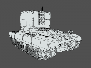 low poly cartoon bishop tank 3D Model