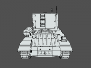 low poly cartoon bishop tank 3D Model