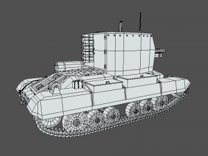 low poly cartoon bishop tank 3D Model