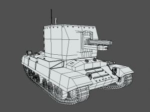 low poly cartoon bishop tank 3D Model
