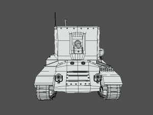 low poly cartoon bishop tank 3D Model
