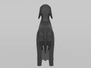 low poly cartoon dachshund dog 3D Model