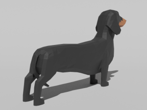 low poly cartoon dachshund dog Modèle 3D
