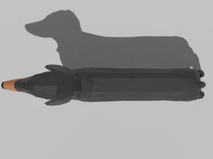 low poly cartoon dachshund dog Modèle 3D