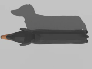 low poly cartoon dachshund dog 3D Model