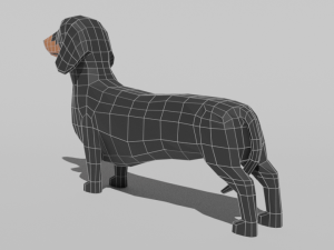 low poly cartoon dachshund dog Modèle 3D