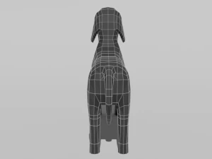 low poly cartoon dachshund dog 3D Model