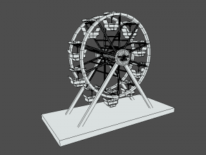low poly cartoon luna park ferris wheel 3D Model