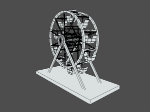 low poly cartoon luna park ferris wheel 3D Model