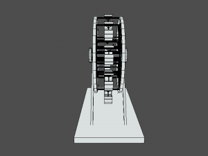 low poly cartoon luna park ferris wheel 3D Model