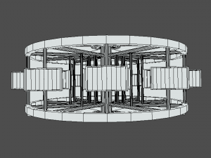 low poly cartoon luna park ferris wheel 3D Model