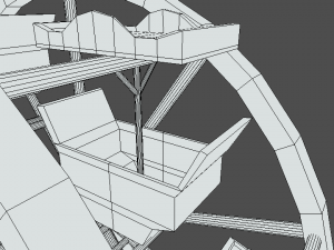 low poly cartoon luna park ferris wheel 3D Model