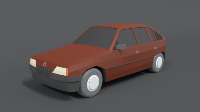 low poly retro cartoon car 3D Modell .c4d .max .obj .3ds .fbx .stl .blend
