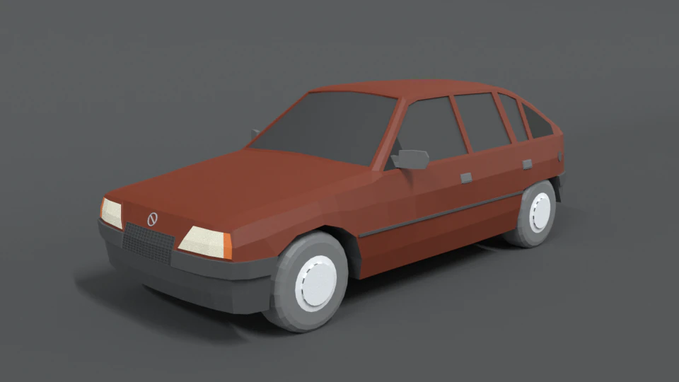 low poly retro cartoon car 3D Model .c4d .max .obj .3ds .fbx .stl .blend 