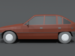 low poly retro cartoon car 3D Modell