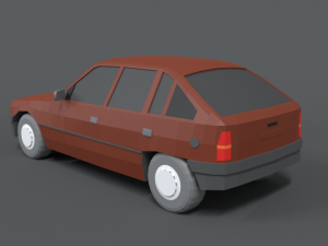 low poly retro cartoon car 3D Modell
