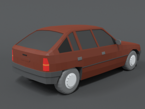 low poly retro cartoon car 3D Modell