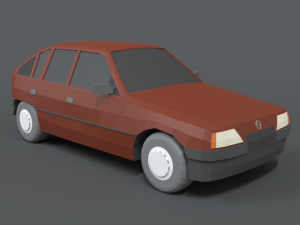 low poly retro cartoon car 3D Modell