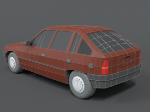 low poly retro cartoon car 3D Modell
