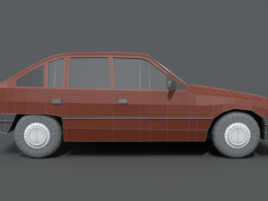 low poly retro cartoon car 3D Modell