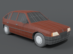 low poly retro cartoon car 3D Modell