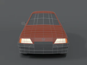 low poly retro cartoon car 3D Model