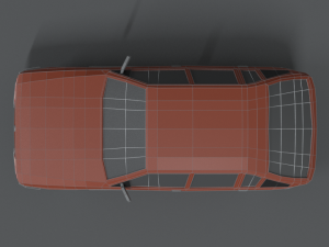 low poly retro cartoon car 3D Modell