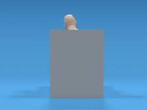 low poly kid sitting disappointed 3D Model