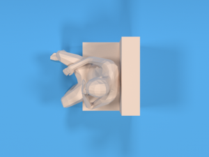 low poly kid sitting disappointed 3D Model