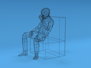 low poly kid sitting disappointed 3D Model