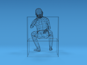 low poly kid sitting disappointed 3D Model