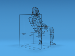 low poly kid sitting disappointed 3D Model